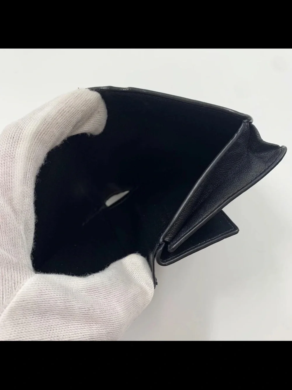 Balenciaga Black Croc-Embossed Compact Leather Wallet